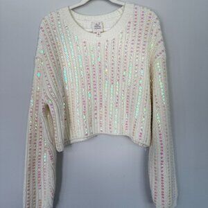 White sequin sweater